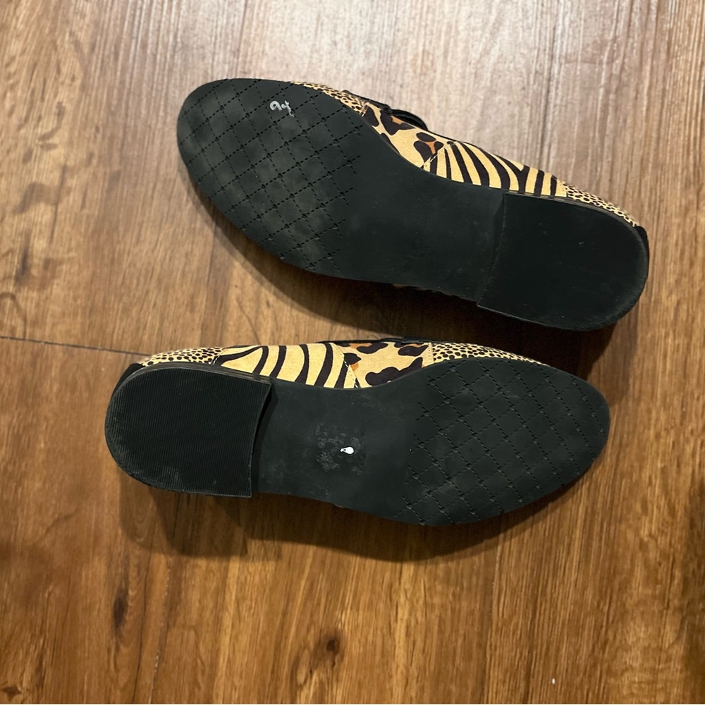 Isaac Mizrahi Black and Tan Zebra-Print Slip-On Loafers - Picture 5 of 6